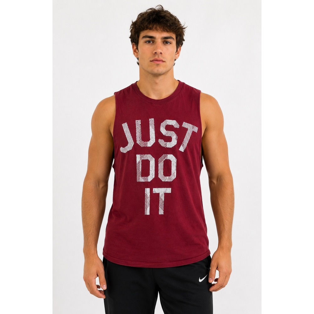Nike Muscle Tank Mens Large Burgundy Just Do It Graphic Athletic Cut